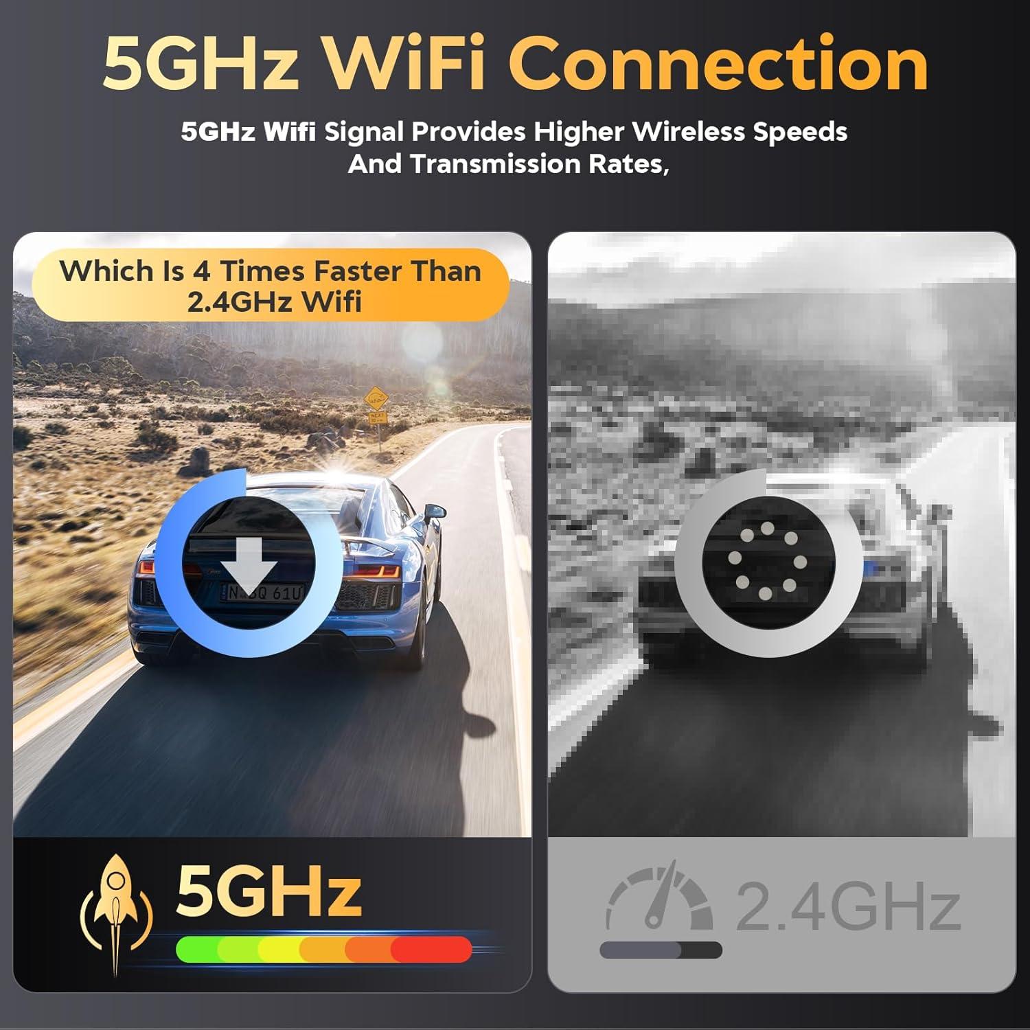 Cámara de tablero dual 4K Csyibeielec con GPS y WiFi 5G