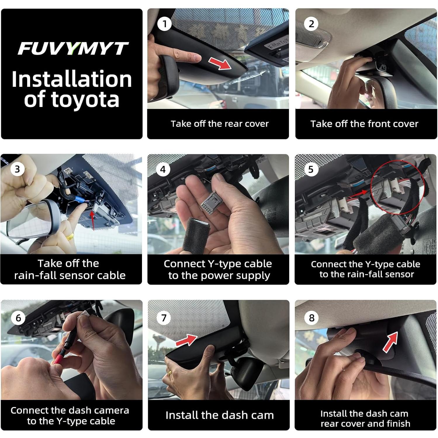 Cámara Dash 4K FUVYMYT para Toyota Camry 2025, Estilo OEM