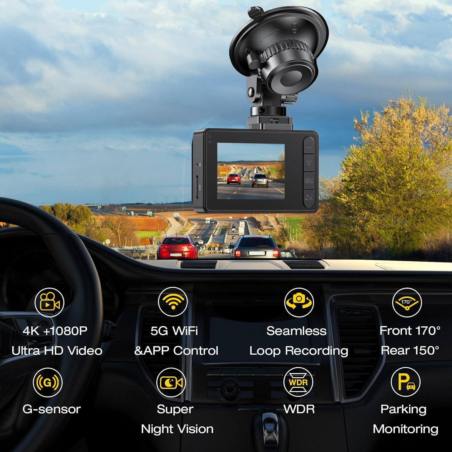 Cámara de tablero dual GOODTS A12 4K/1080P con WiFi y 64GB