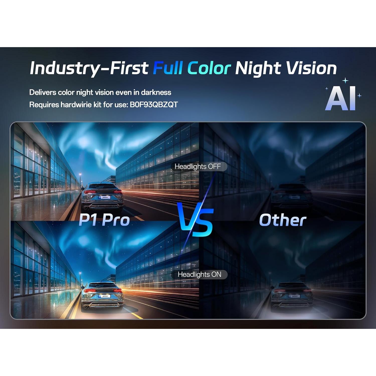 Cámara de tablero Pelsee P1 Pro 4K dual con GPS y WiFi