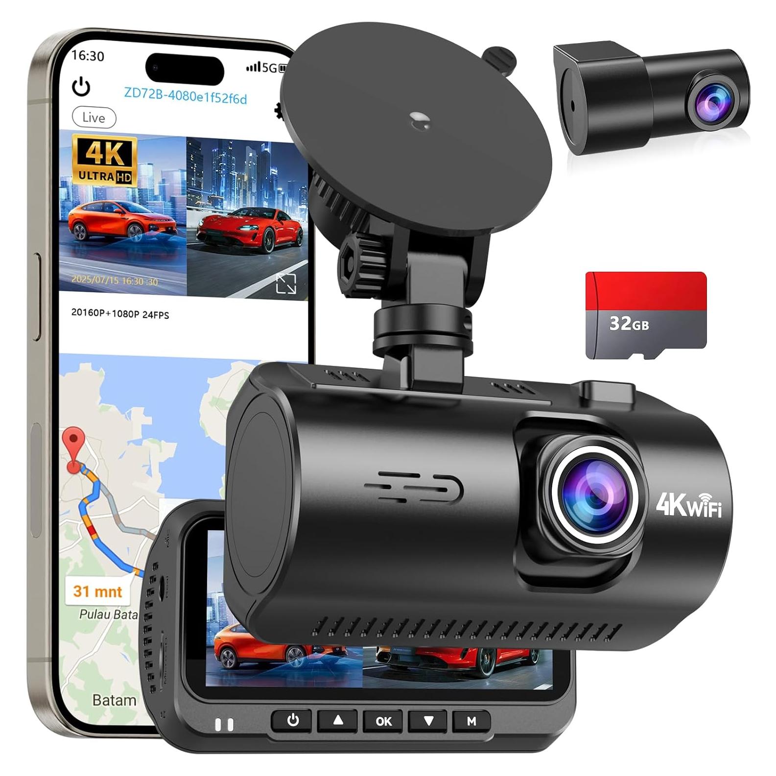 Cámara de tablero dual 4K Befumly con GPS y WiFi