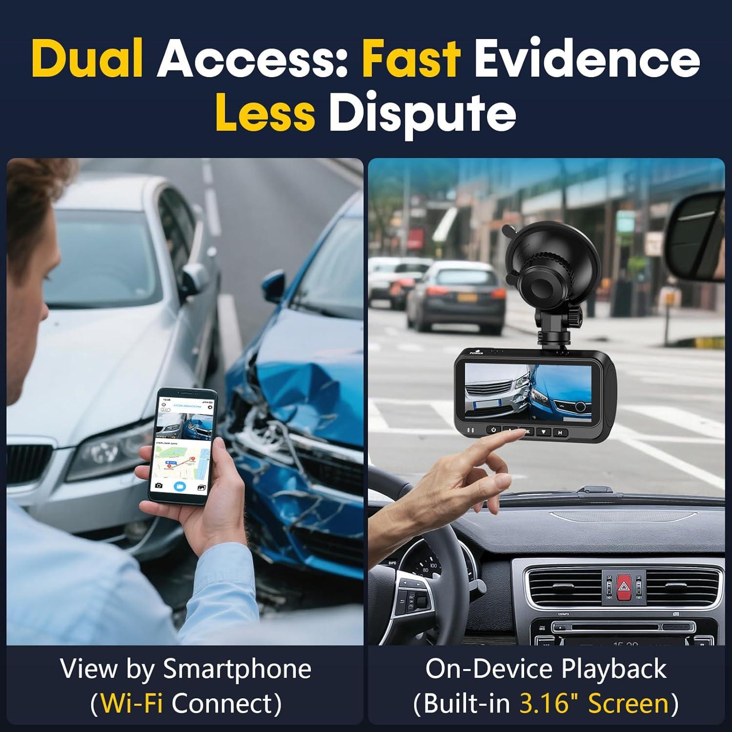 Cámara de tablero dual 4K Befumly con GPS y WiFi