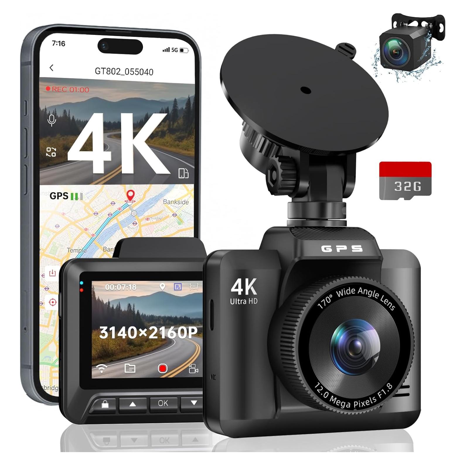 Cámara de tablero Ecomoment GT802 4K/1080P WiFi GPS