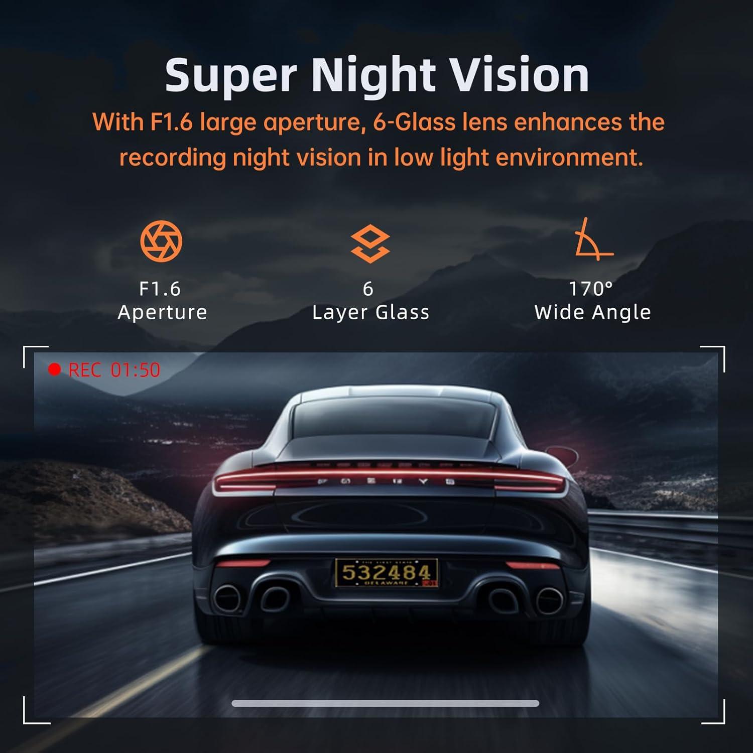 Cámara de tablero Ecomoment GT802 4K/1080P WiFi GPS