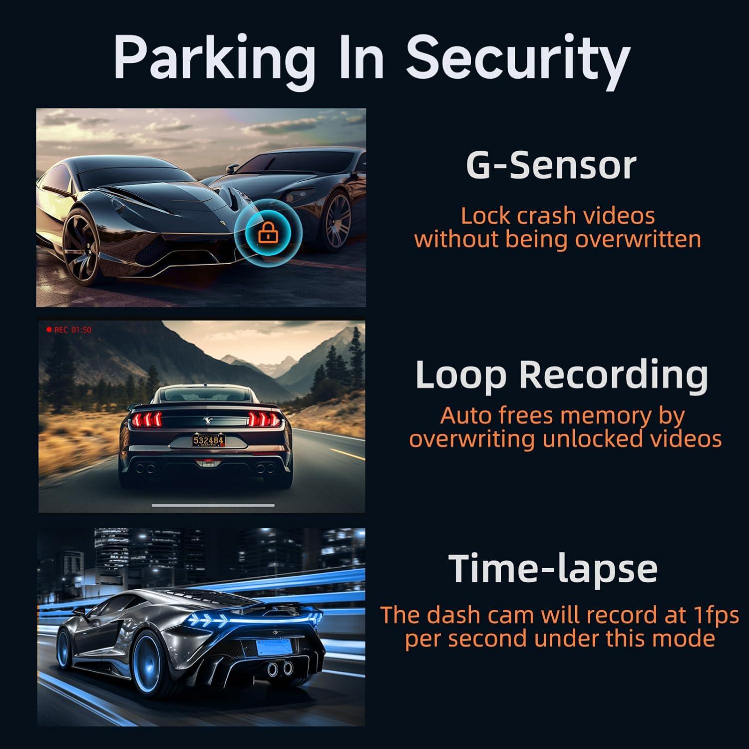 Cámara de tablero Ecomoment GT802 4K/1080P WiFi GPS