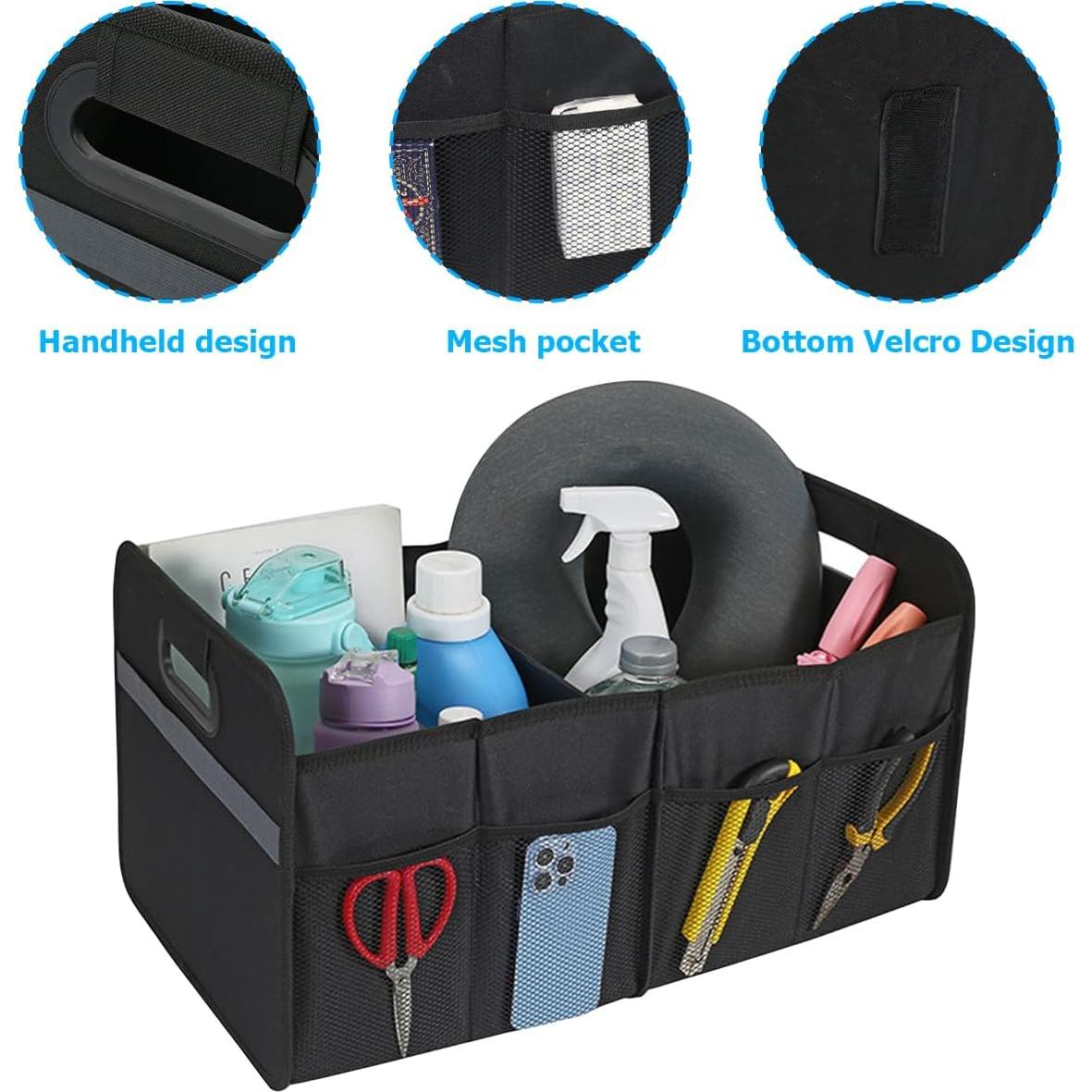 Organizador de Maletero de Coche KHGUZ Plegable 55x34x30cm Negro