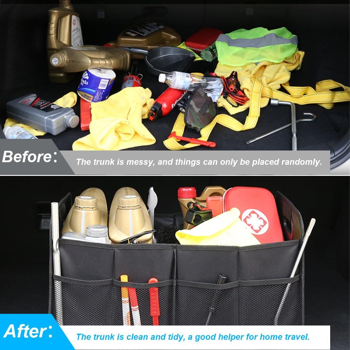 Organizador de Maletero de Coche KHGUZ Plegable 55x34x30cm Negro