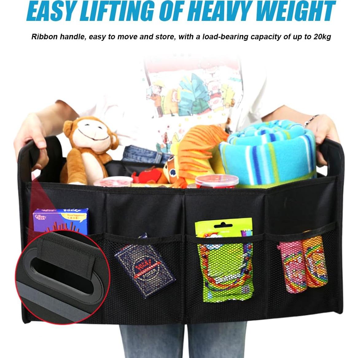 Organizador de Maletero de Coche KHGUZ Plegable 55x34x30cm Negro