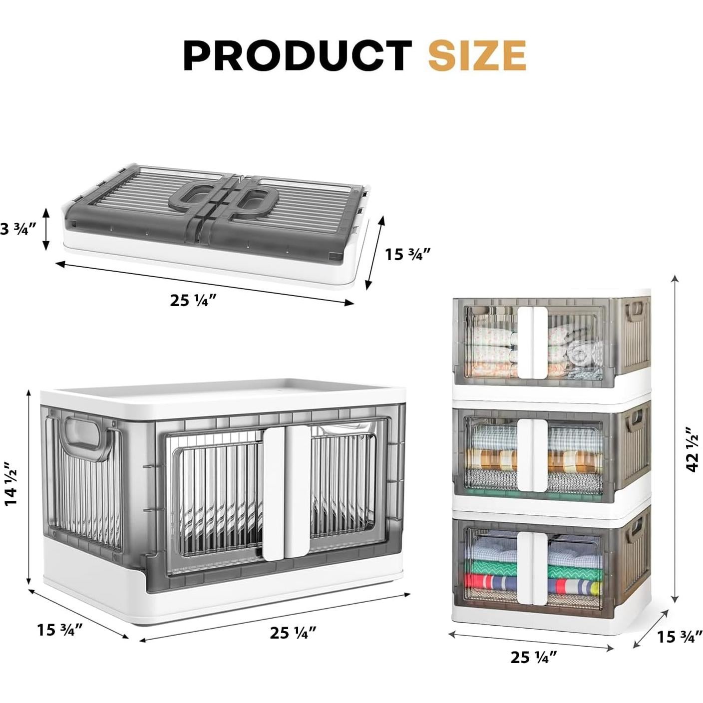 Caja de Almacenamiento Plegable 3 Pack 19 Galones Nuestro Espacio Moderno