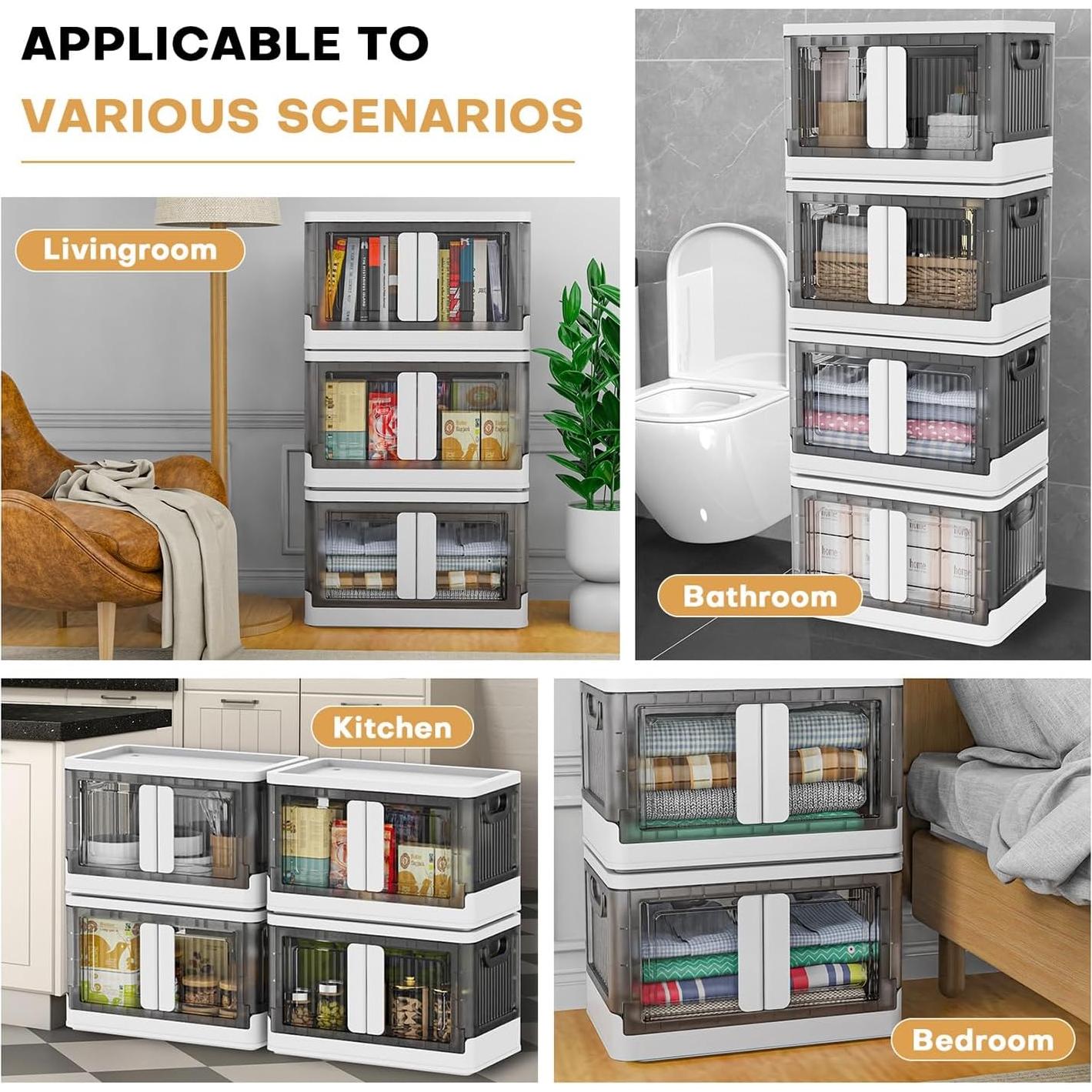 Caja de Almacenamiento Plegable 3 Pack 19 Galones Nuestro Espacio Moderno