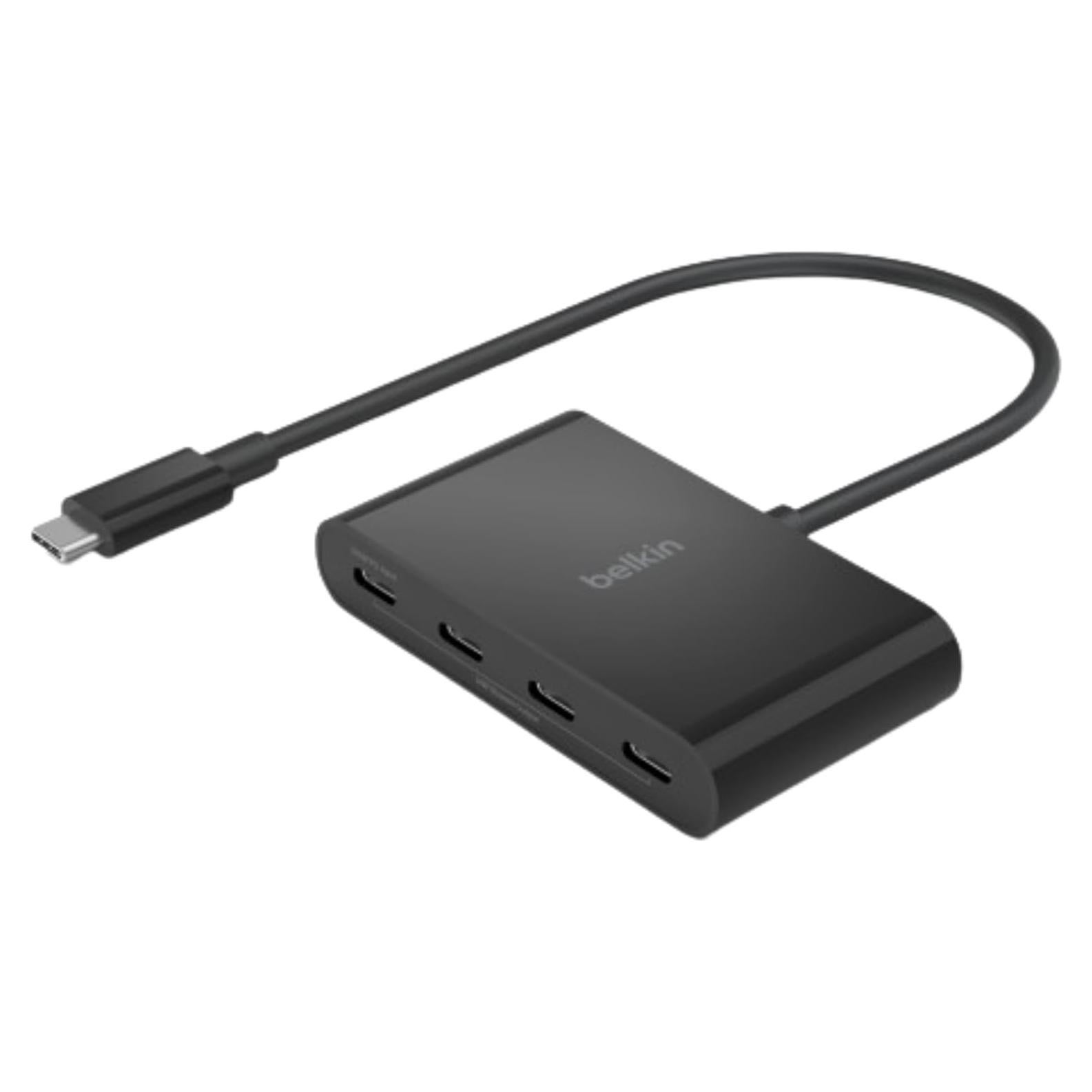 Hub USB-C Belkin 4 Puertos 10Gbps 100W PD - Negro