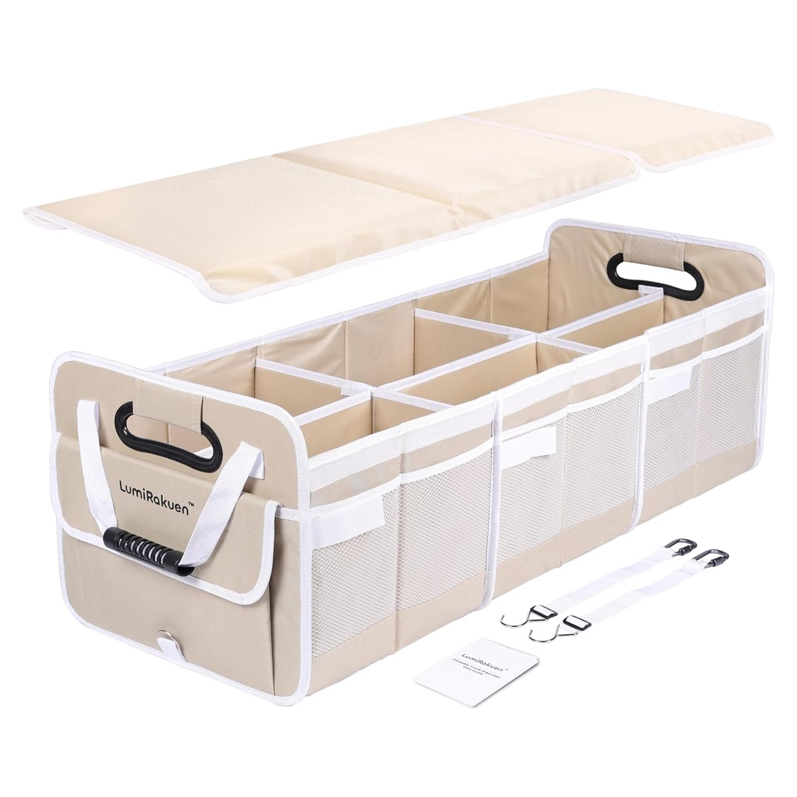 Organizador de Maletero Plegable LumiRakuen 90x35x26cm Crema