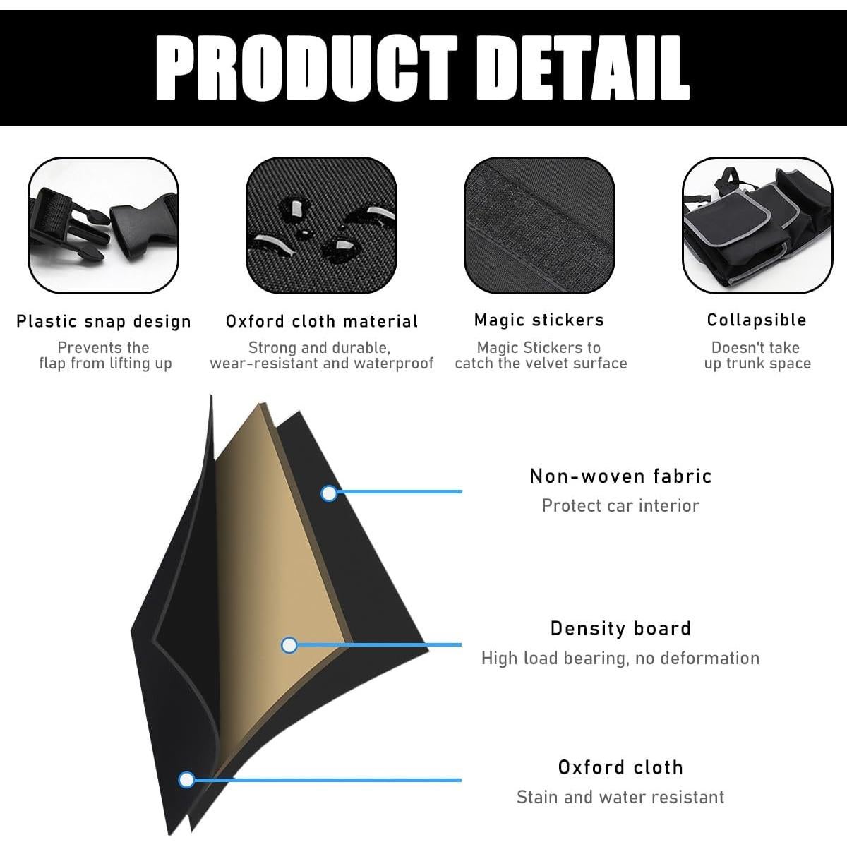 Organizador de Maletero de Coche Yourkar, Tela Oxford Plegable