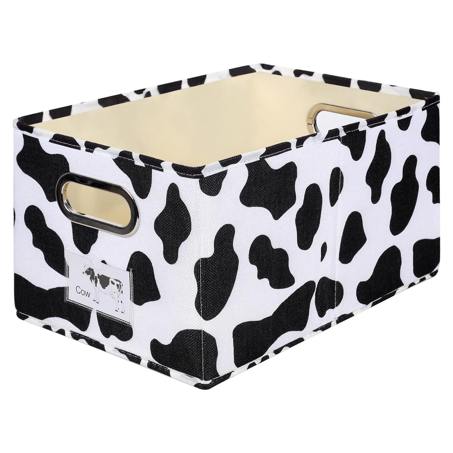 Caja de Almacenamiento Mediana LaMorée Estampado de Vaca