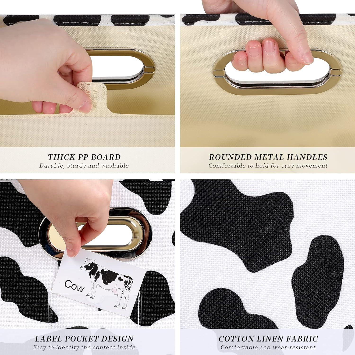 Caja de Almacenamiento Mediana LaMorée Estampado de Vaca