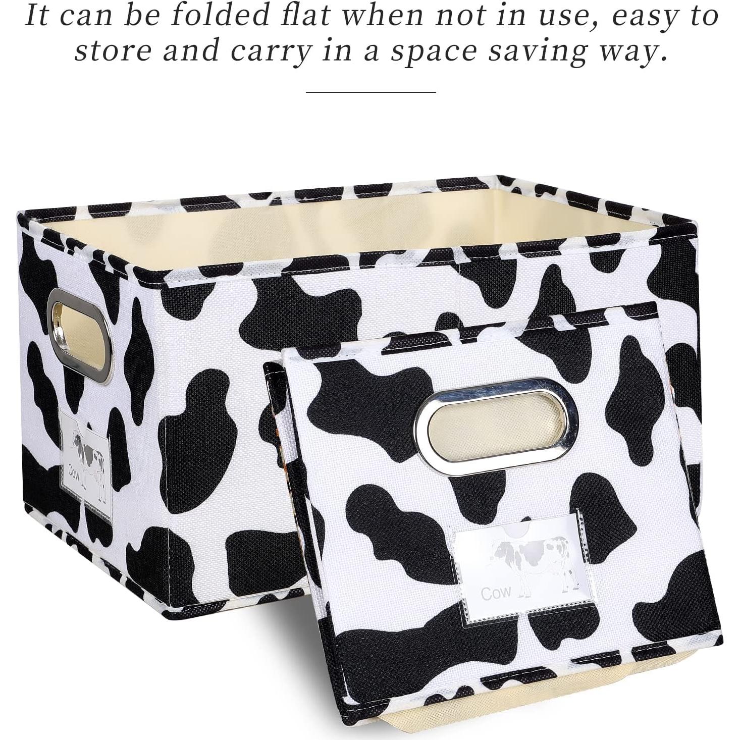 Caja de Almacenamiento Mediana LaMorée Estampado de Vaca