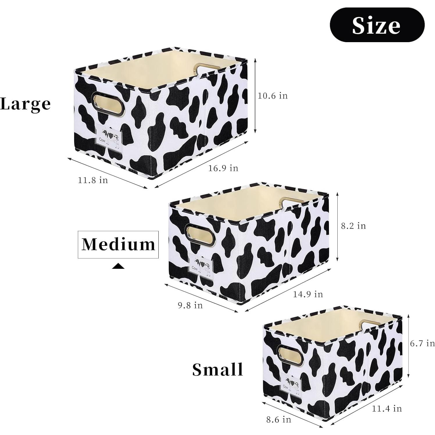 Caja de Almacenamiento Mediana LaMorée Estampado de Vaca