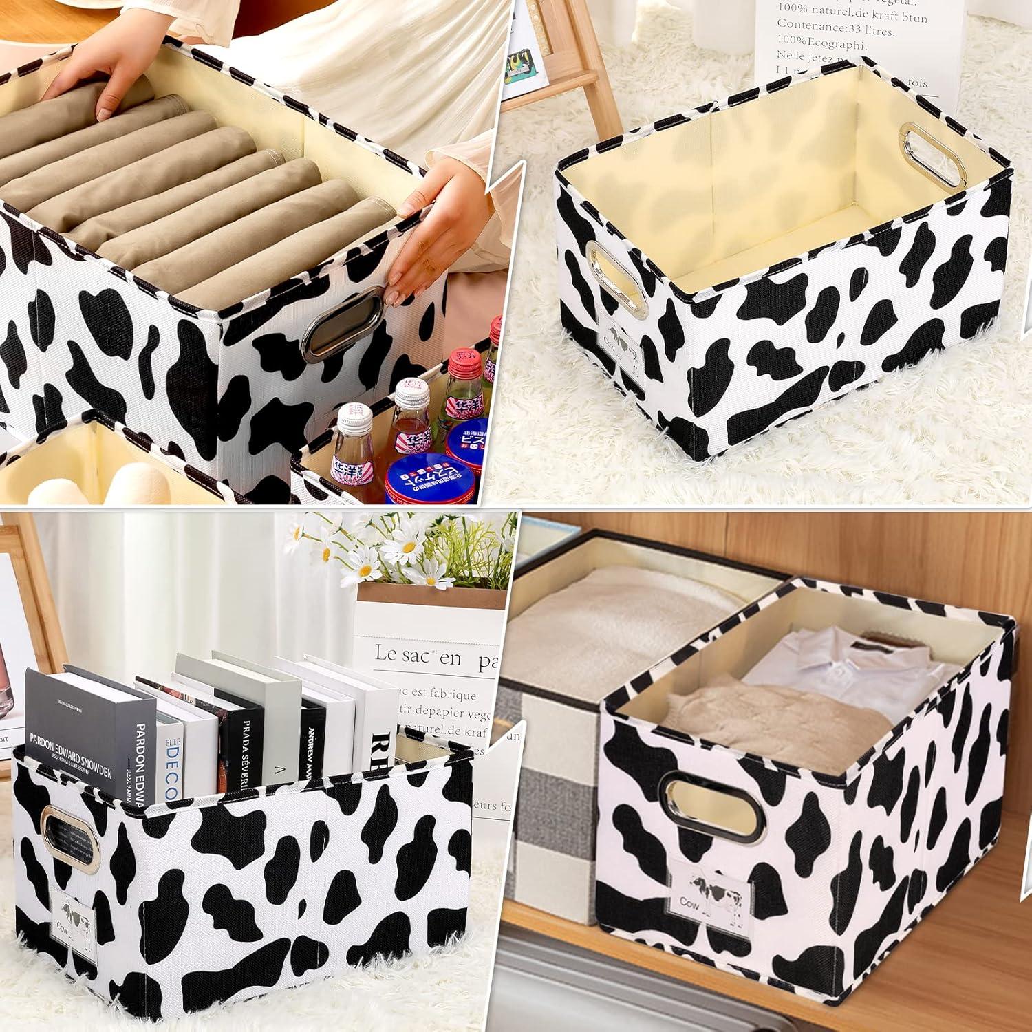 Caja de Almacenamiento Mediana LaMorée Estampado de Vaca