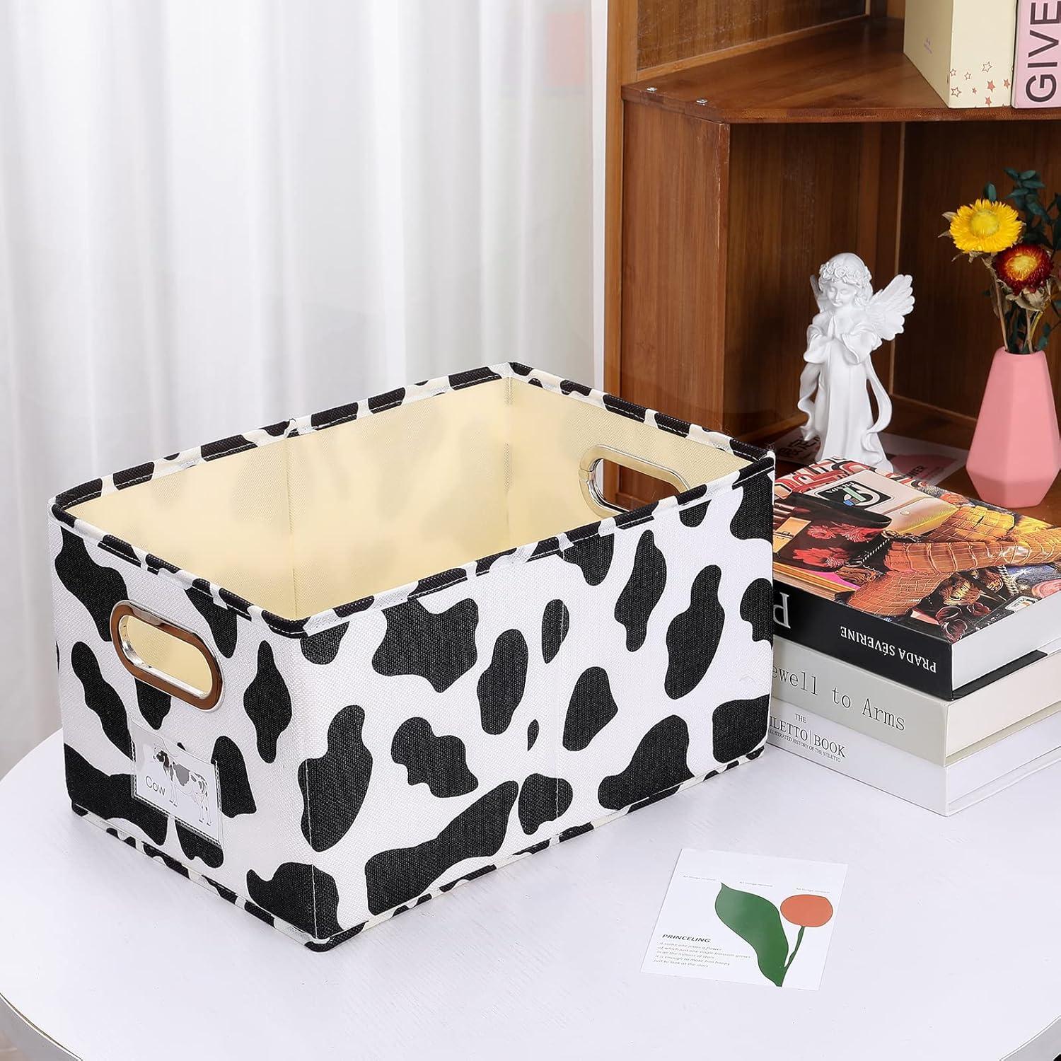 Caja de Almacenamiento Mediana LaMorée Estampado de Vaca