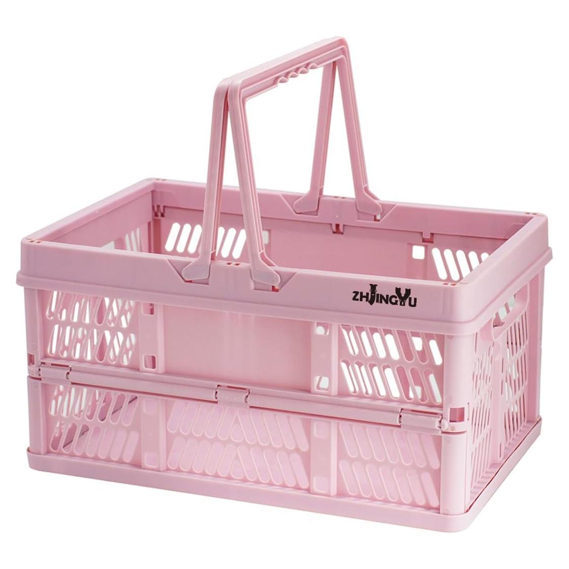 Caja de Almacenamiento Plegable ZHJINGYU 20L Rosa