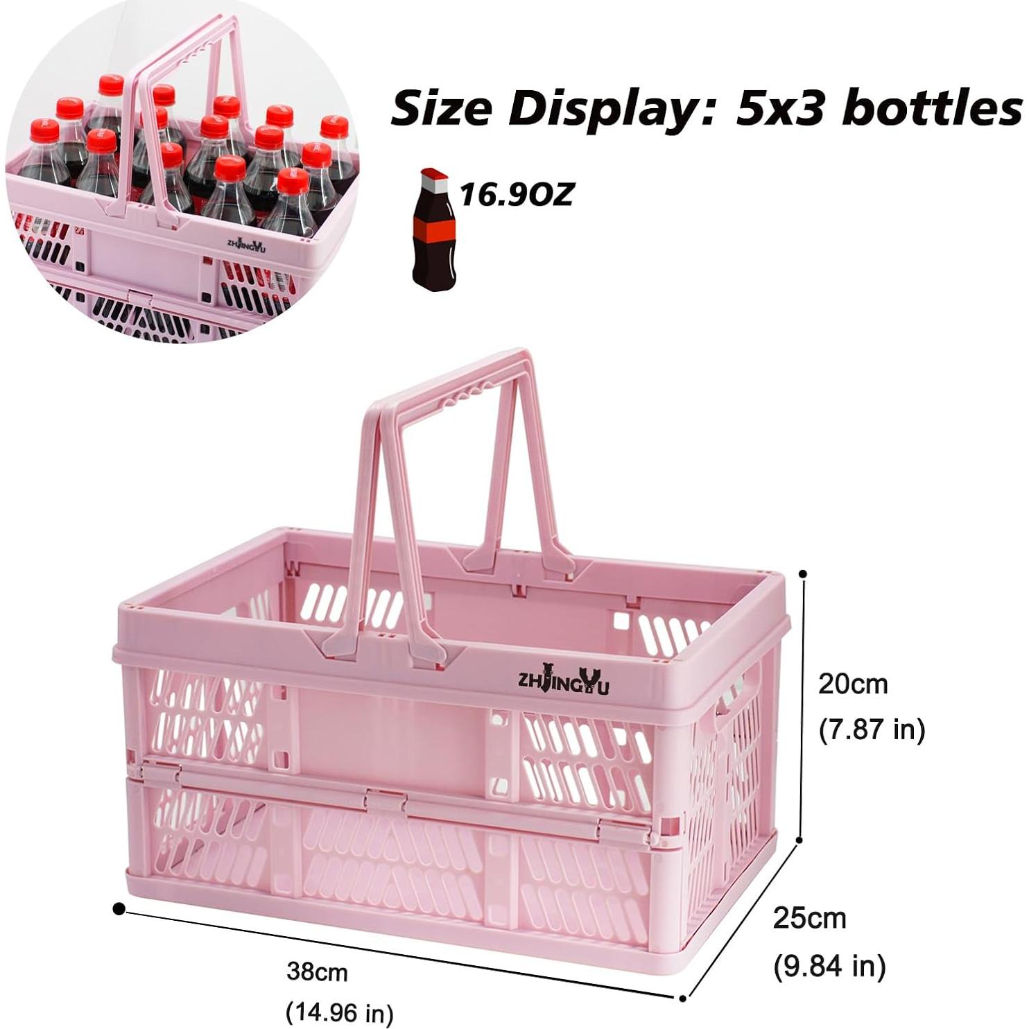 Caja de Almacenamiento Plegable ZHJINGYU 20L Rosa