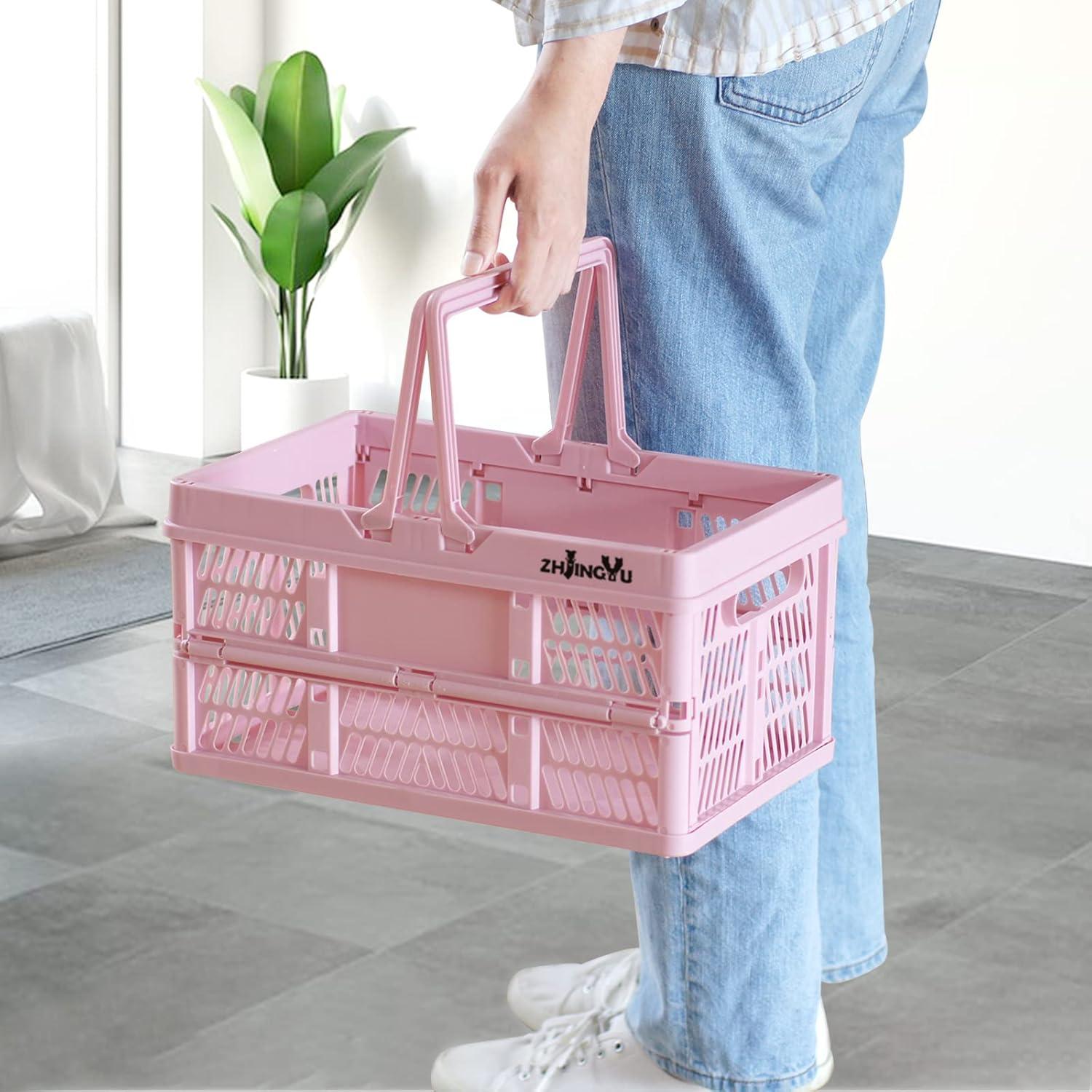 Caja de Almacenamiento Plegable ZHJINGYU 20L Rosa