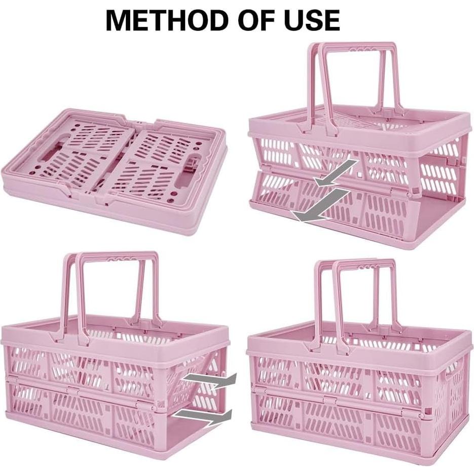 Caja de Almacenamiento Plegable ZHJINGYU 20L Rosa