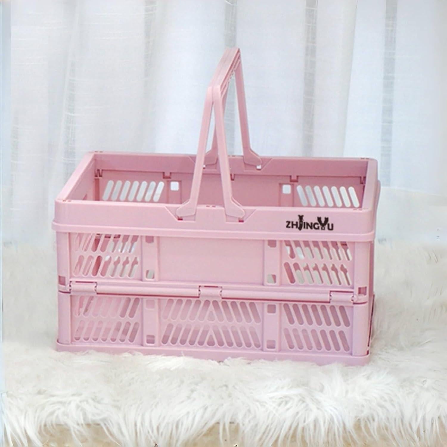 Caja de Almacenamiento Plegable ZHJINGYU 20L Rosa