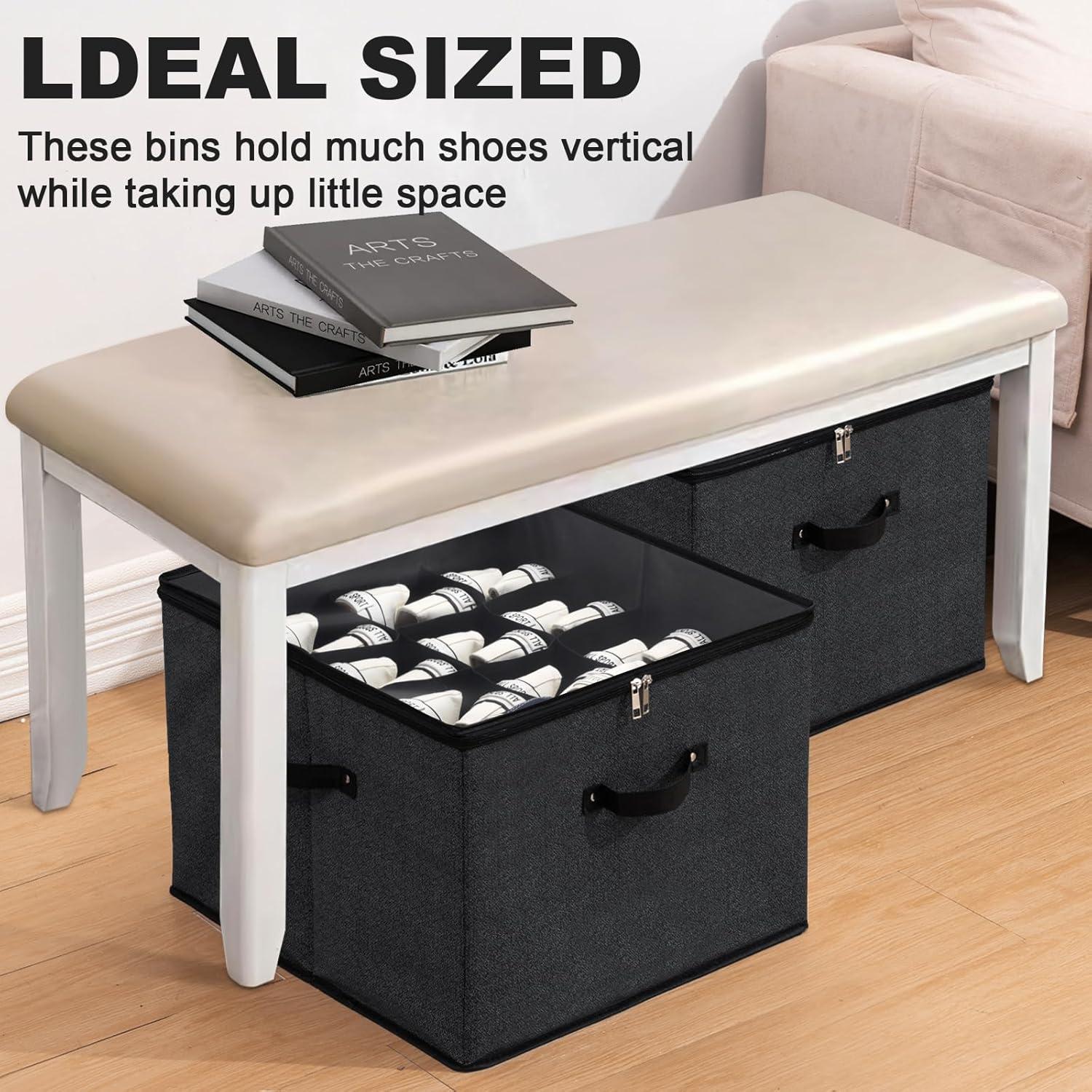 Caja de Almacenamiento de Zapatos Plegable Mayniu 16 Pares Negra