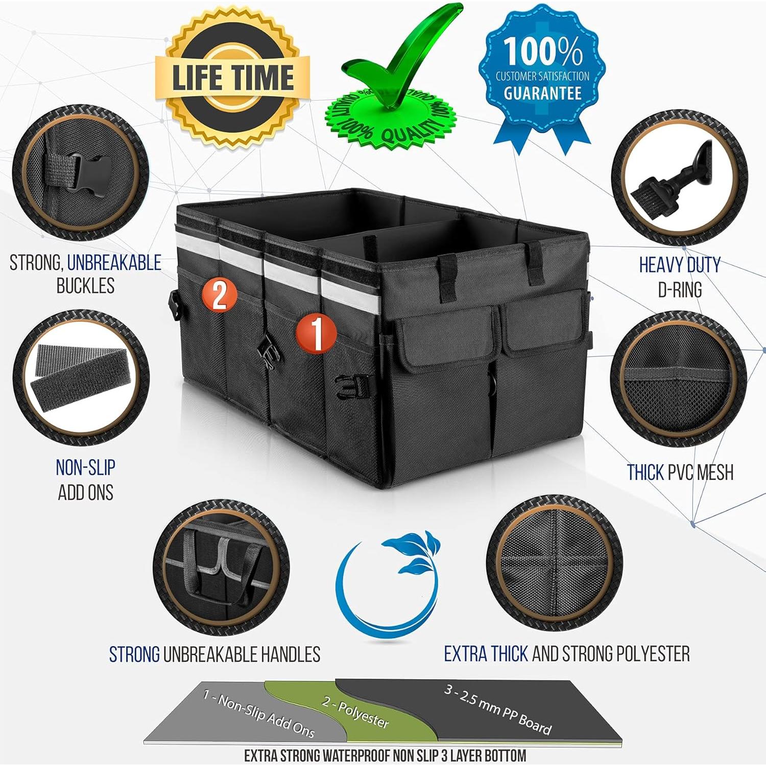 Organizador de Maletero Starling Grande Plegable Negro 6.8L