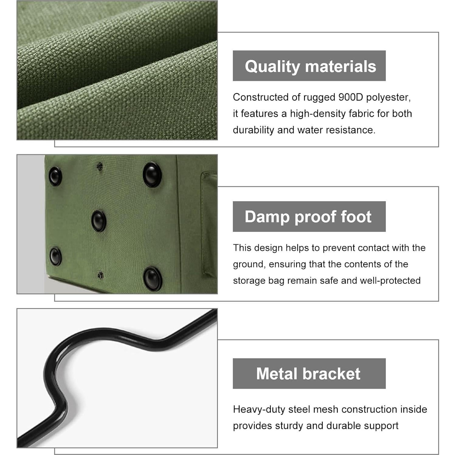 Organizador de Maletero de Coche NYTKL Verde Militar 36.1x24.9x30.5cm