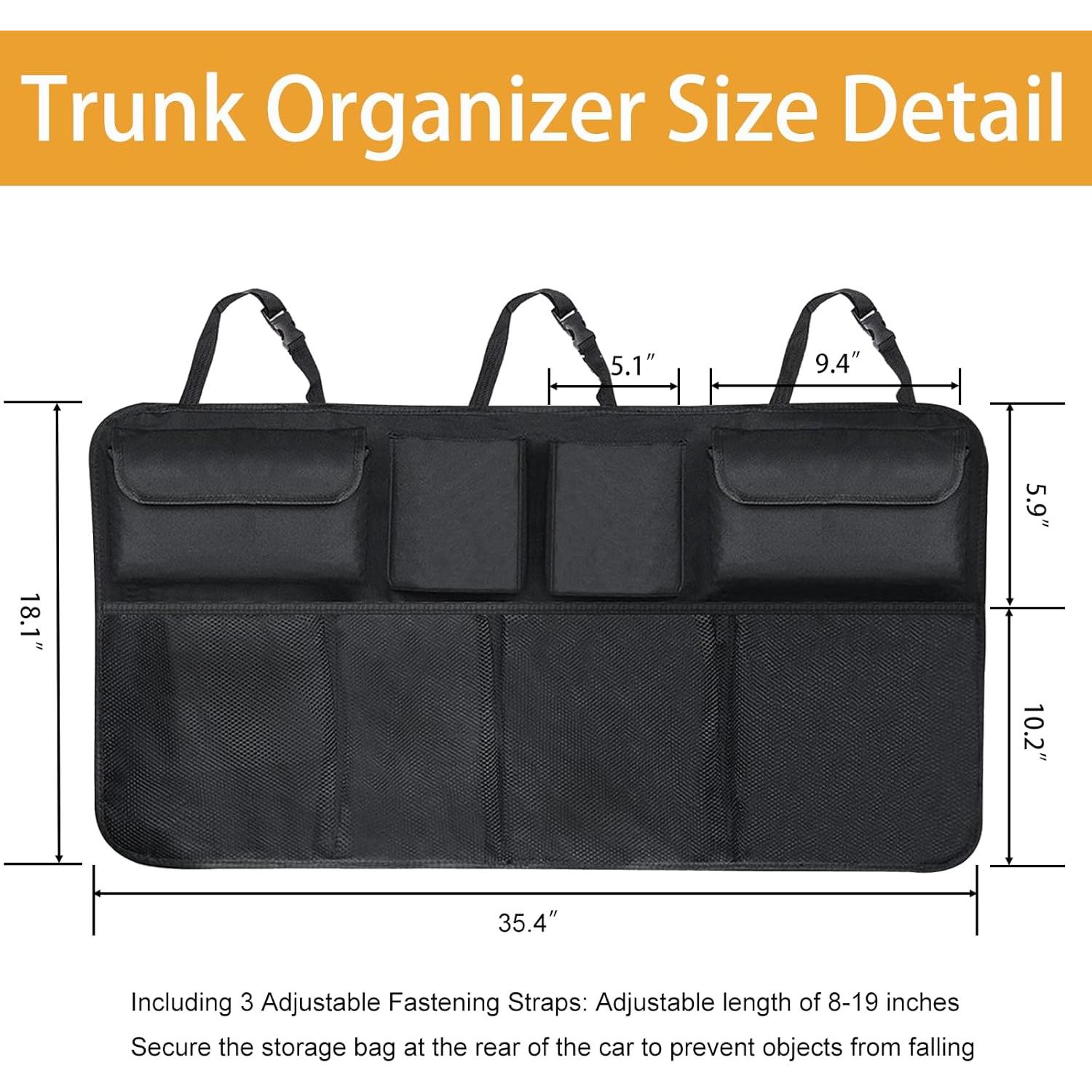 Organizador de Maletero de Coche Fycarni 89cm Impermeable