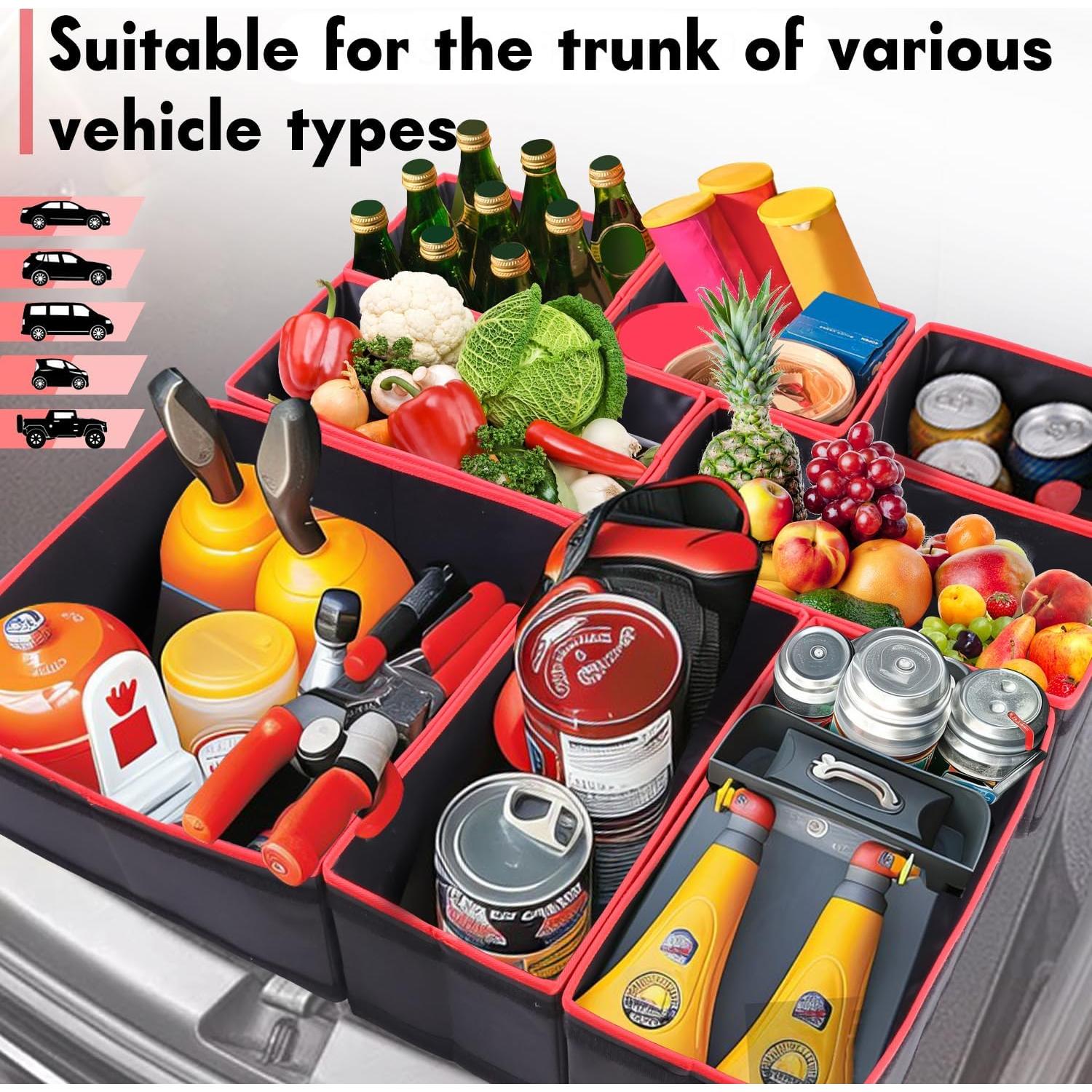 Organizador de Maletero Plegable LOTCAIN 8 Compartimentos Negro