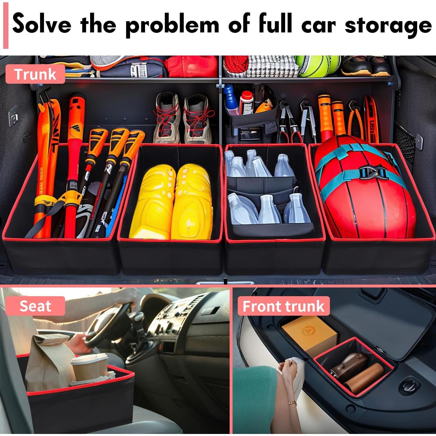 Organizador de Maletero Plegable LOTCAIN 8 Compartimentos Negro