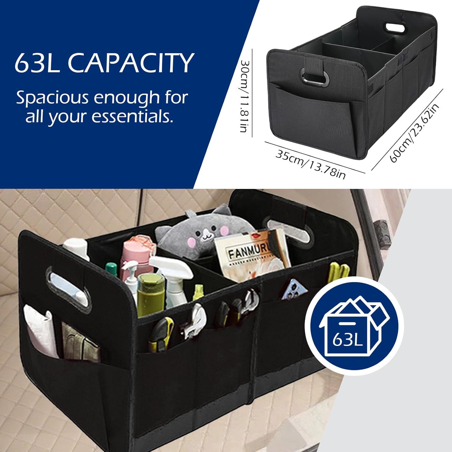 Organizador de Maletero Plegable DEEZOMO 63L Impermeable Negro