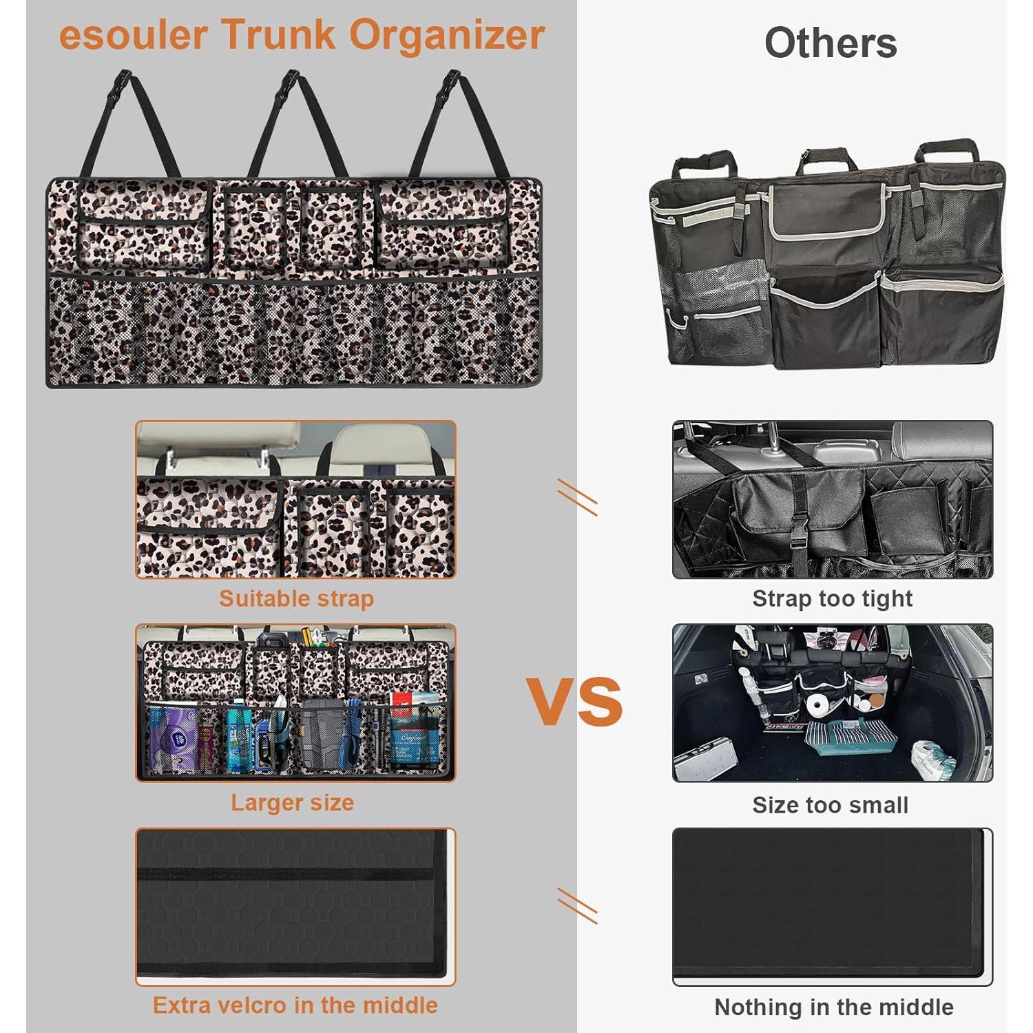 Organizador de Maletero de Coche esouler 106.68x45.72cm Leopardo