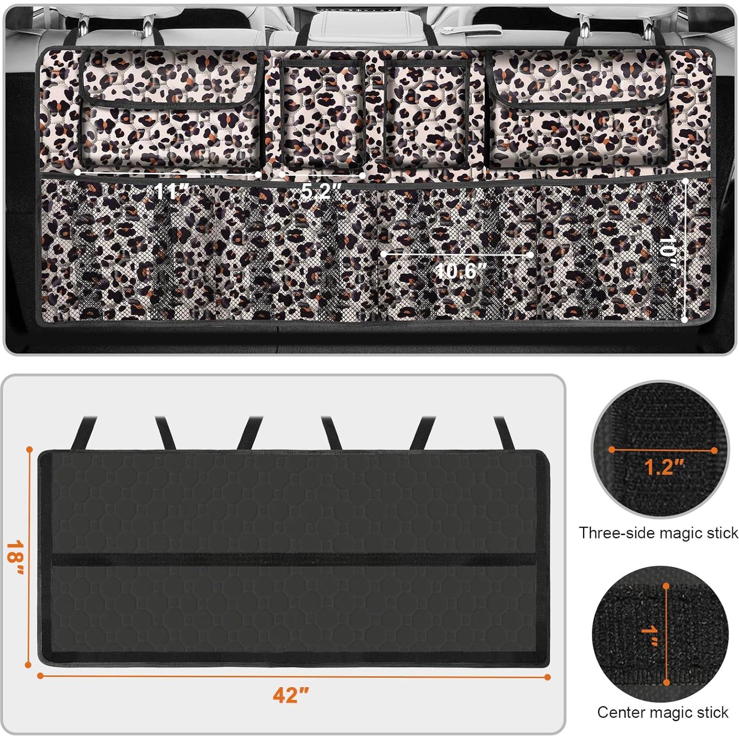 Organizador de Maletero de Coche esouler 106.68x45.72cm Leopardo