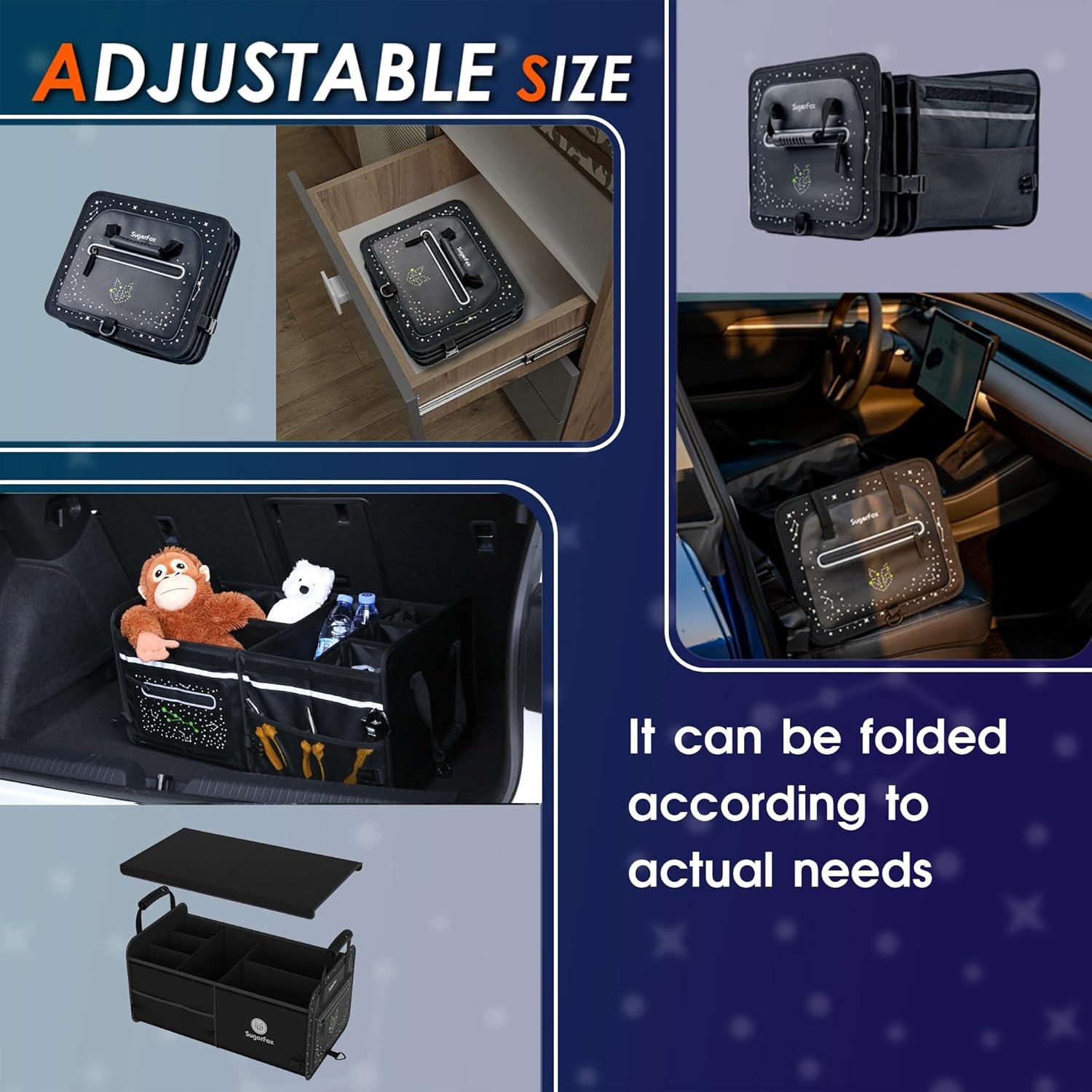 Organizador de Maletero SugarFox 63L Impermeable Plegable Negro
