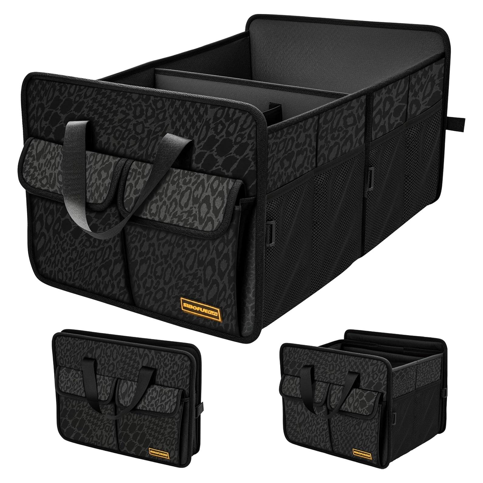 Organizador de Maletero SIBOFUEGO 70L Plegable Leopardo Negro