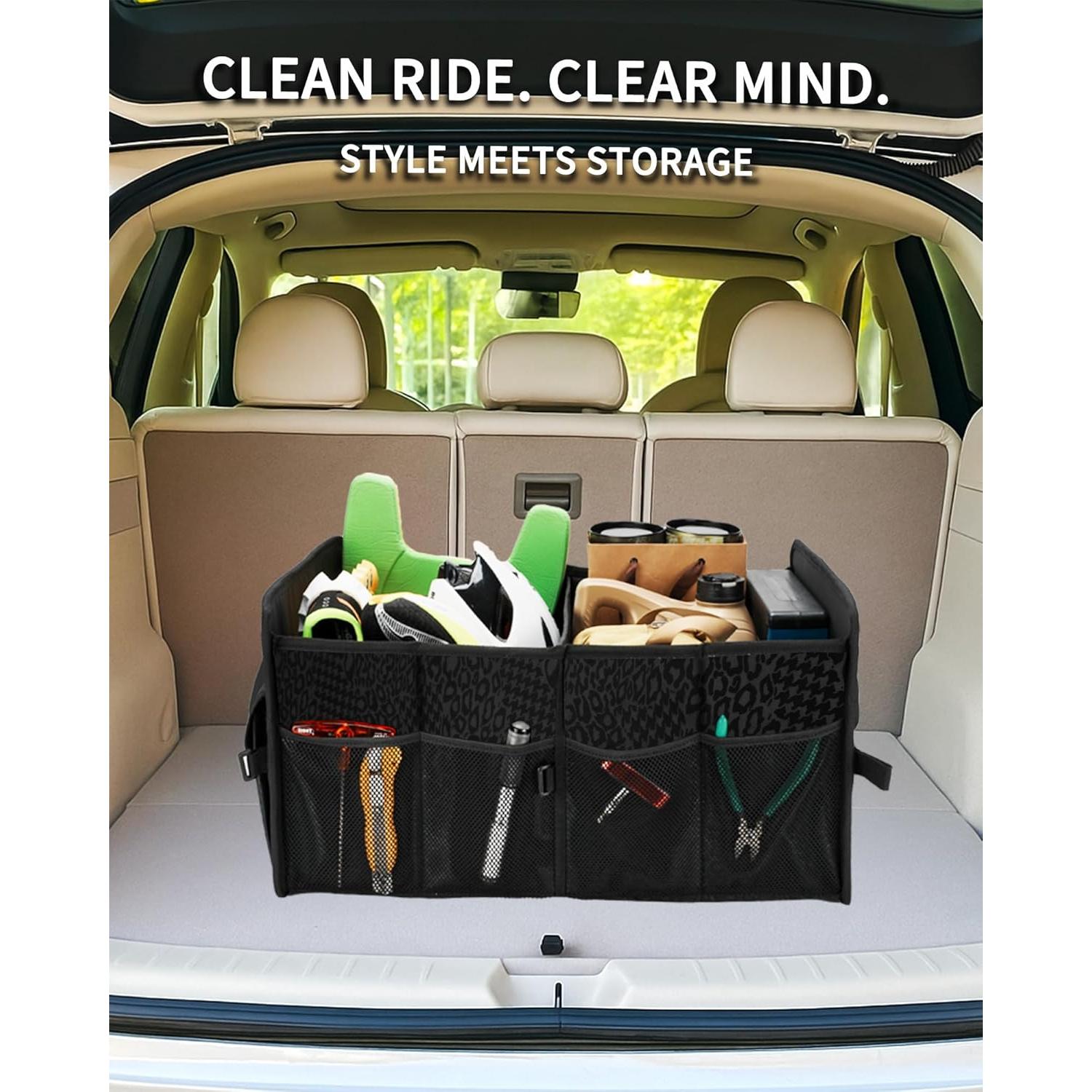 Organizador de Maletero SIBOFUEGO 70L Plegable Leopardo Negro