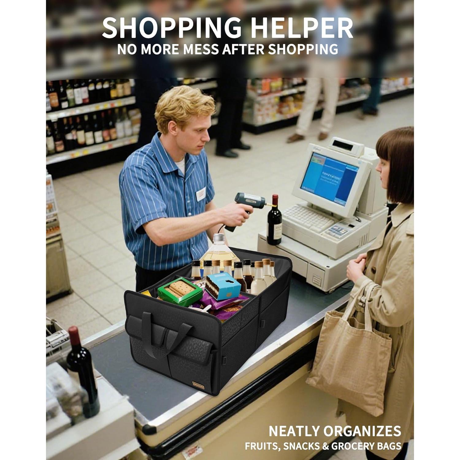 Organizador de Maletero SIBOFUEGO 70L Plegable Leopardo Negro