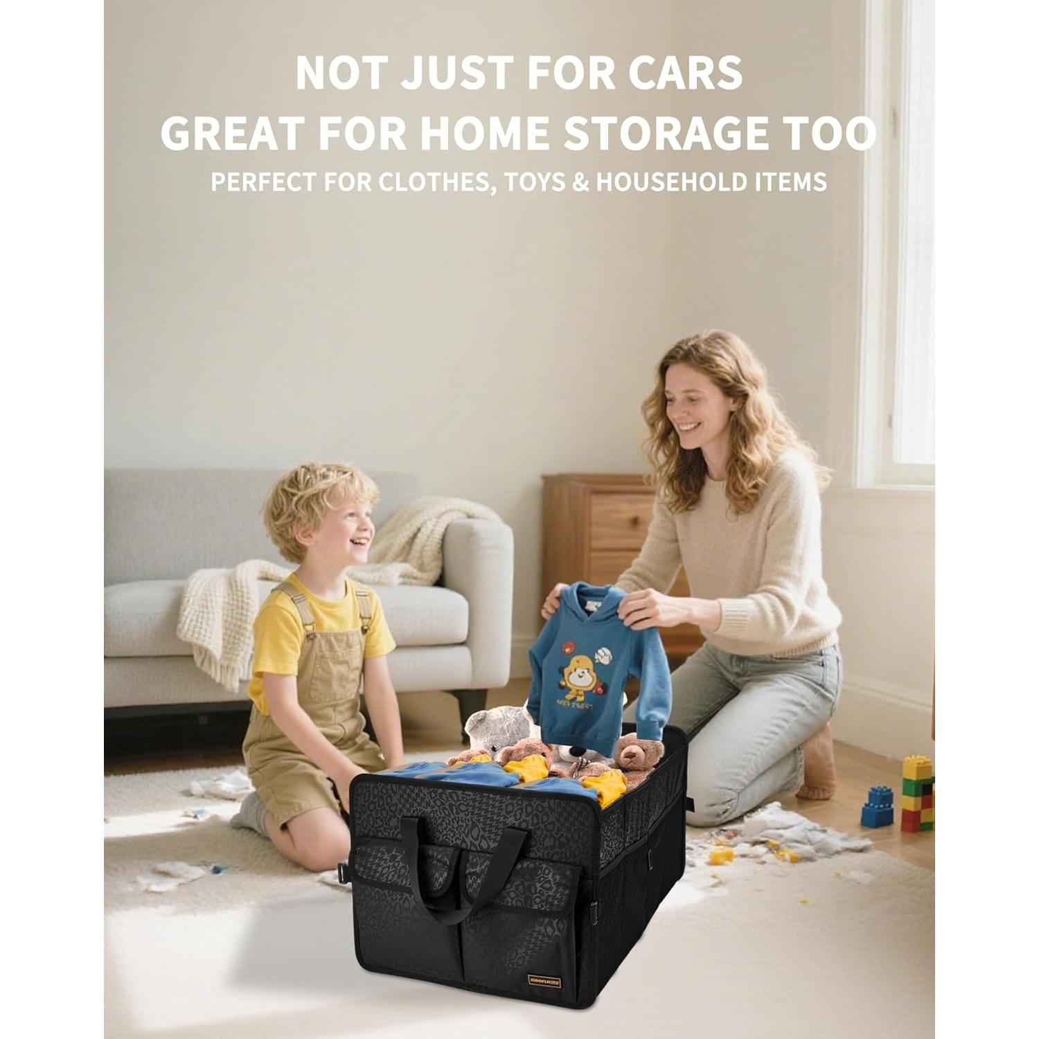 Organizador de Maletero SIBOFUEGO 70L Plegable Leopardo Negro