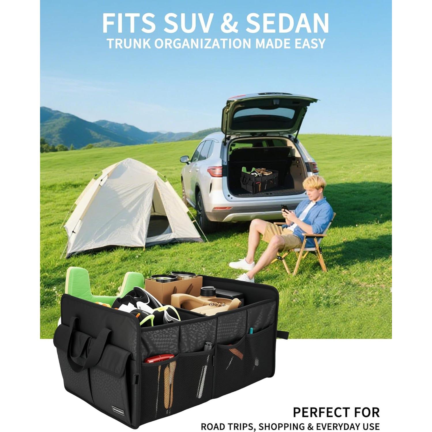 Organizador de Maletero SIBOFUEGO 70L Plegable Leopardo Negro