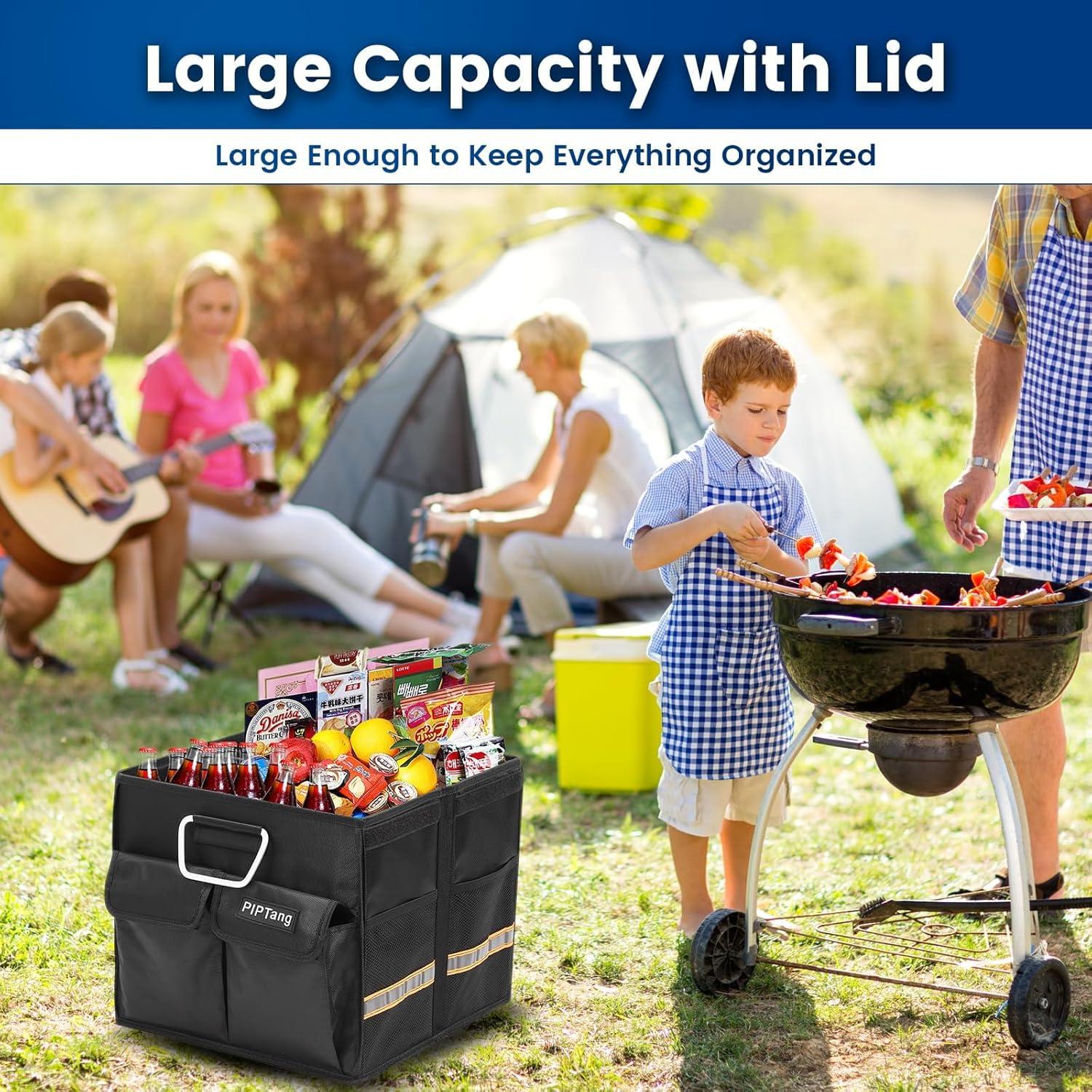 Organizador de Maletero PIPTang 36L Plegable con Tapa Negro