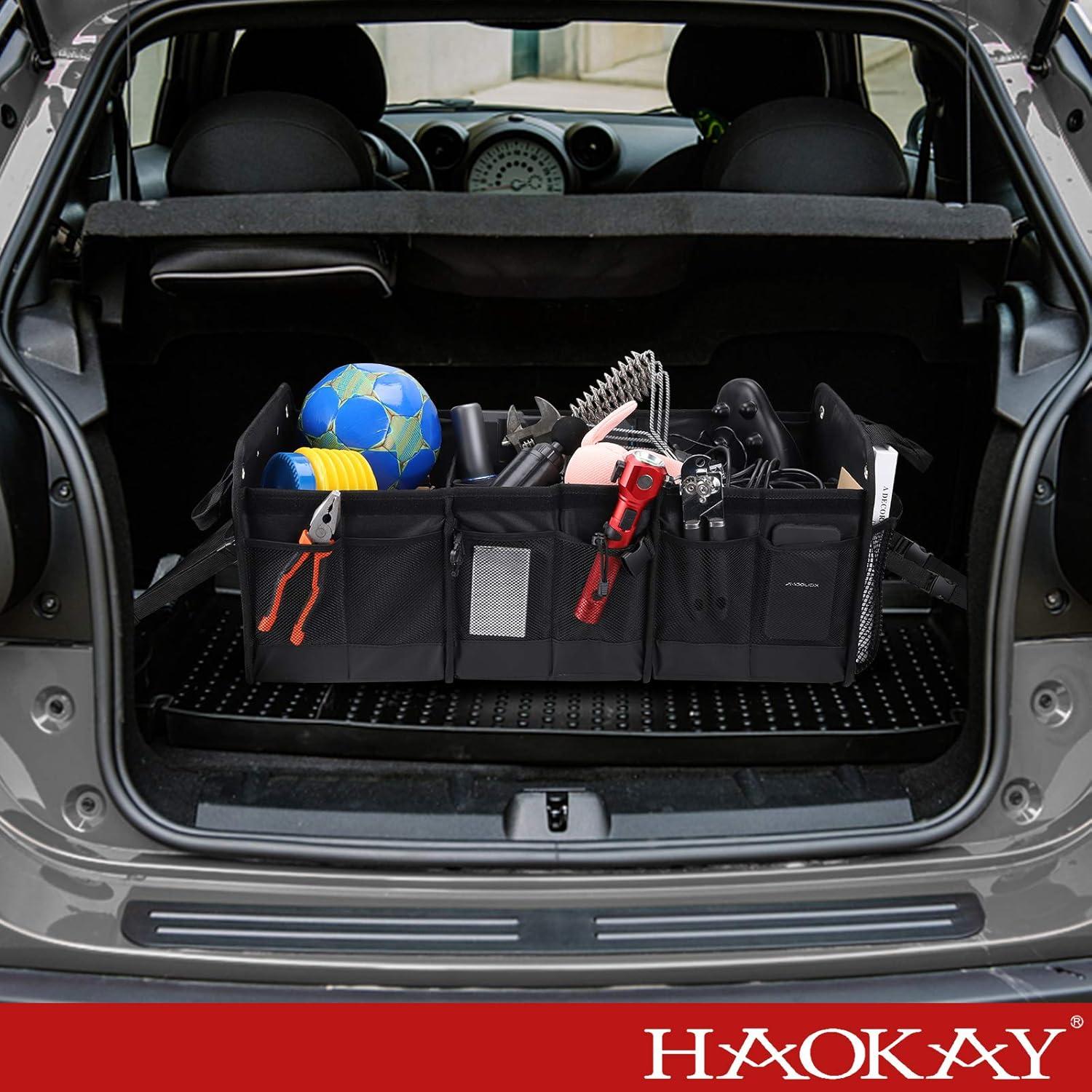 Organizador de Maletero HAOKAY 90L Plegable con Tapa Negro