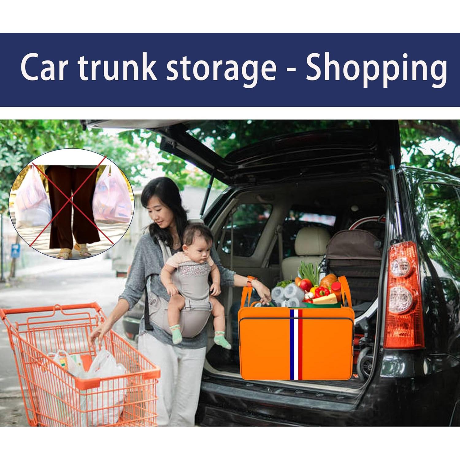 Organizador de Maletero Homeve Impermeable 3 Compartimentos Naranja