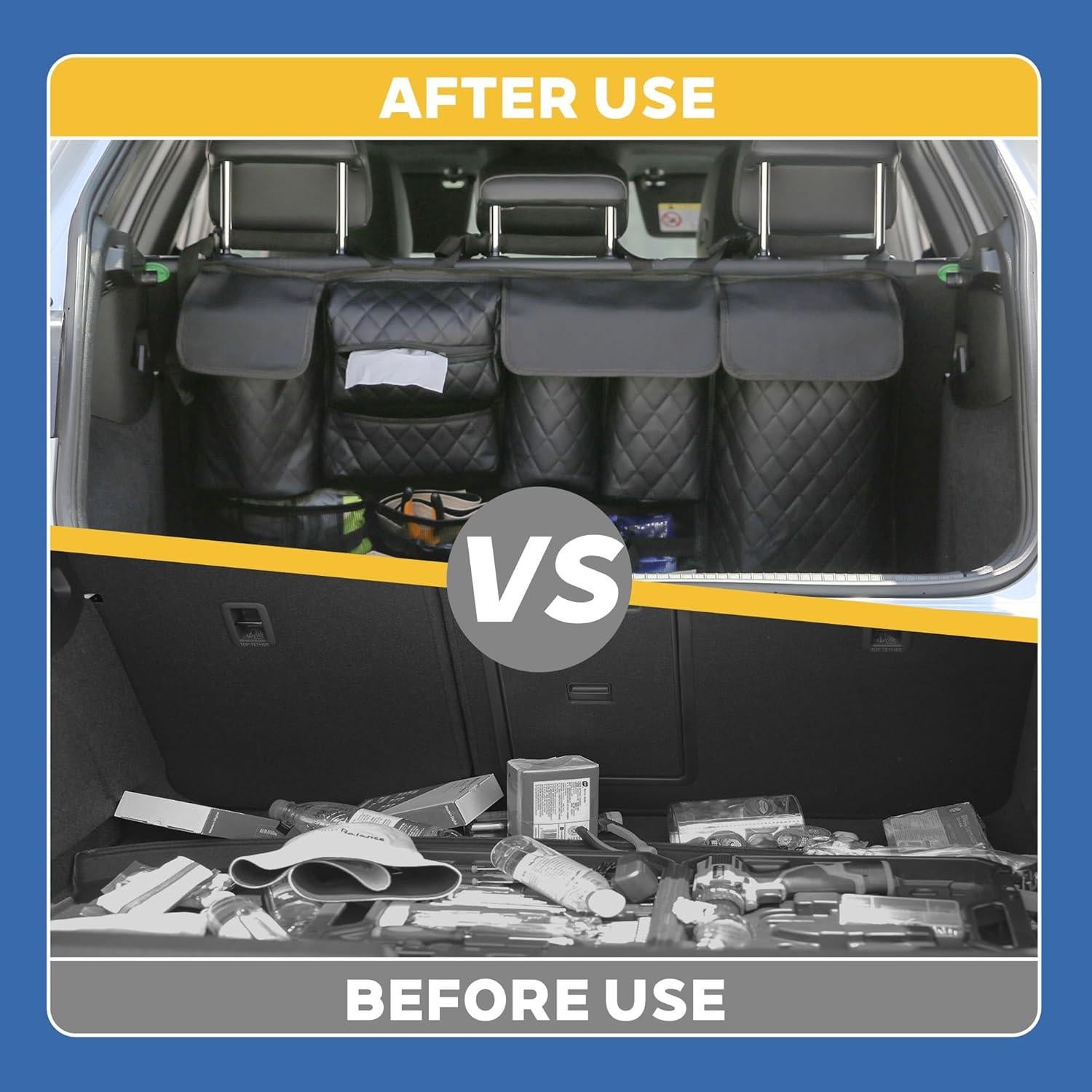 Organizador Colgante para Asientos Traseros SugarFox Negro 96x46cm