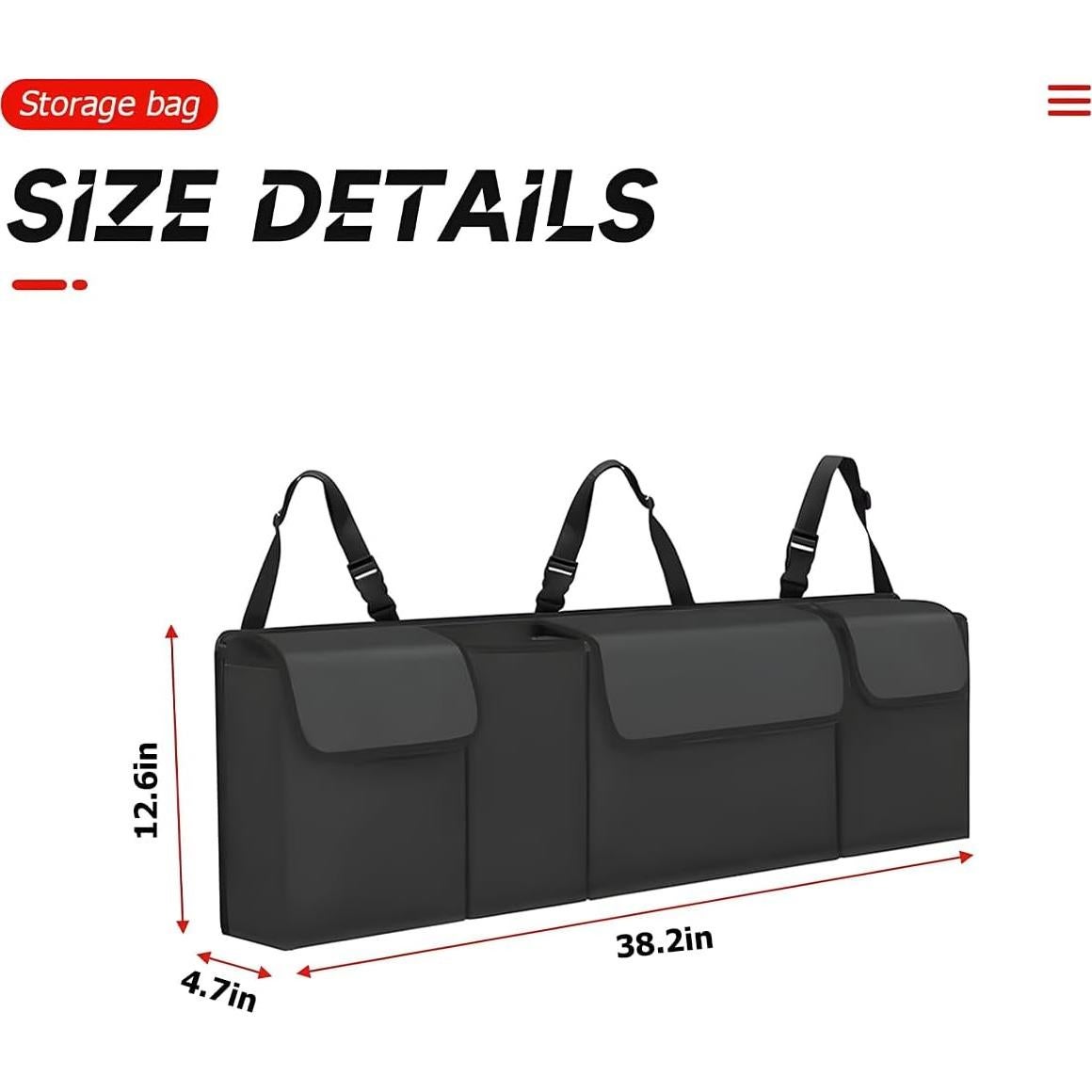 Organizador de Maletero de Coche Osilly con Tapa y 4 Bolsillos