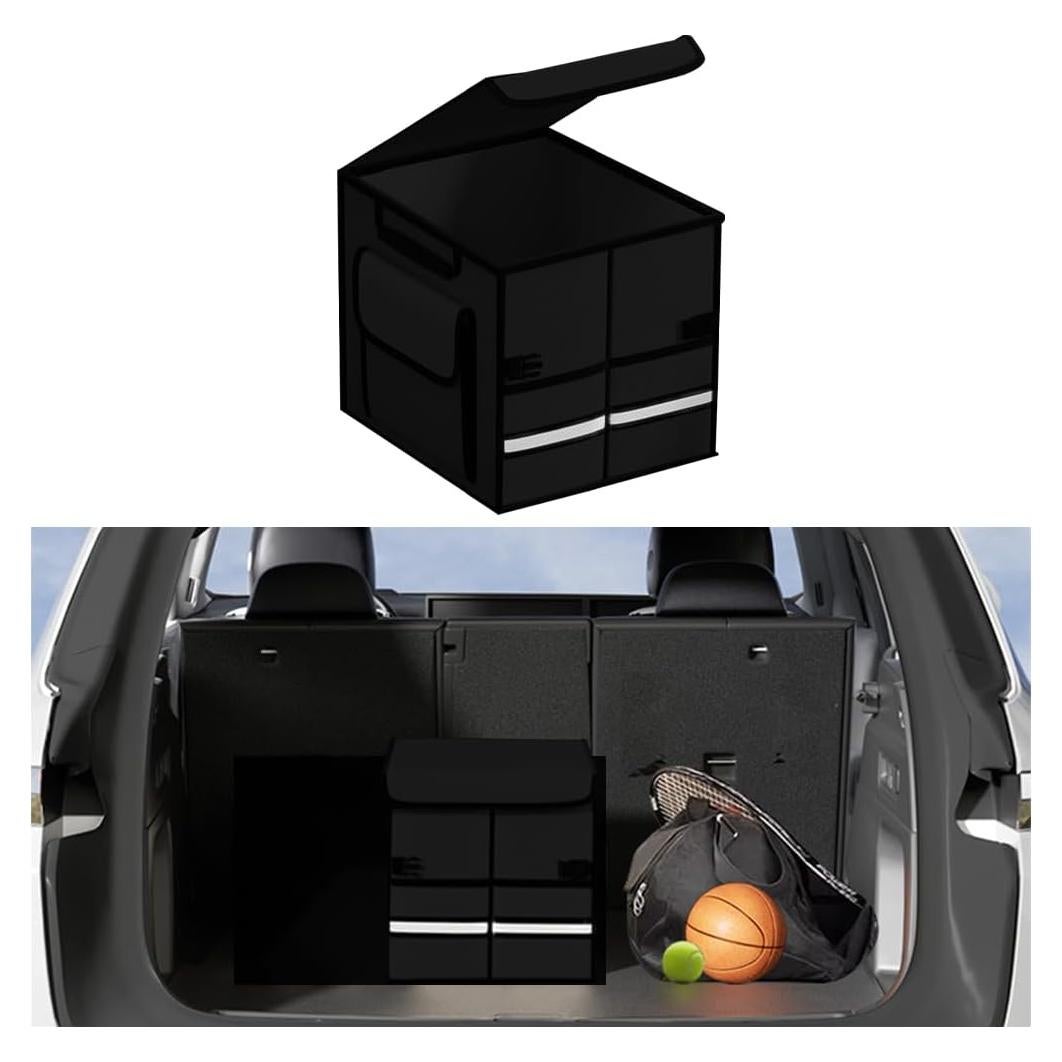 Organizador de Maletero de Coche KHGUZ Plegable 35x30x30cm Negro