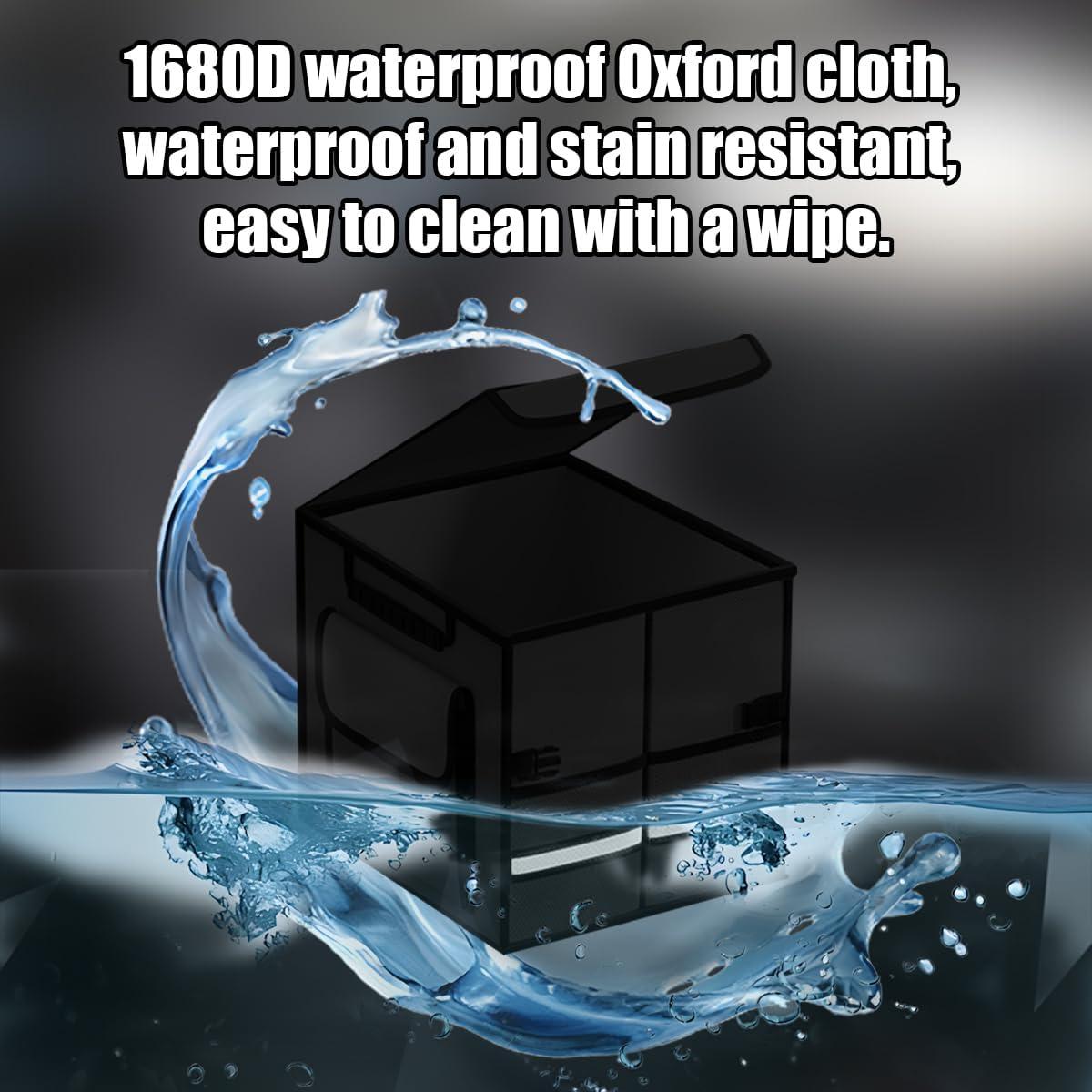 Organizador de Maletero de Coche KHGUZ Plegable 35x30x30cm Negro